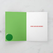 Custom Text Red and Green Pickleball Ornaments Feestdagen Kaart (Binnen)