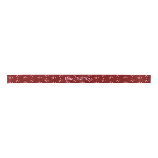 Custom Text Red Bow Elegant Personalized Gift Wrap Satijnen Lint (Voorkant)