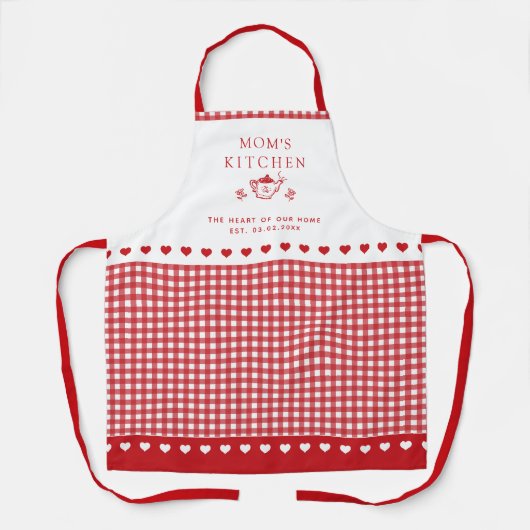 Custom Text Red & White Buffalo Check Gingham  Schort (Voorkant)