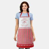 Custom Text Red & White Buffalo Check Gingham  Schort (Gedragen)