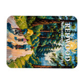 Custom Text Redwood Forest Family Cycling Colorful Magneet (Horizontaal)