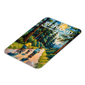 Custom Text Redwood Forest Family Cycling Colorful Magneet (Linkerzijde)