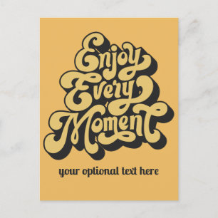 Custom Text Retro "Geniet van elk moment" Briefkaart