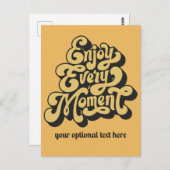 Custom Text Retro "Geniet van elk moment" Briefkaart (Voorkant / Achterkant)