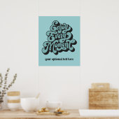 Custom Text Retro "Geniet van elk moment" Poster (Keuken)