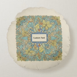 Custom Text Round Zentangle Mandala Pillow Rond Kussen