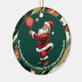🎾🎄Custom text, Santa Rally Round Keramisch Ornament (Links)