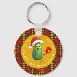 Custom text Santa's Pickleball Rally Sleutelhanger