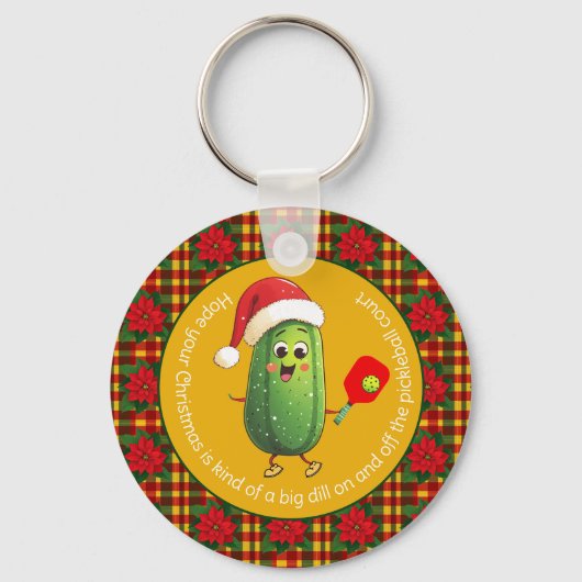 Custom text Santa's Pickleball Rally Sleutelhanger (Voorkant)