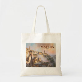 Custom Text Sassi di Matera Italy Watercolor Retro Tote Bag