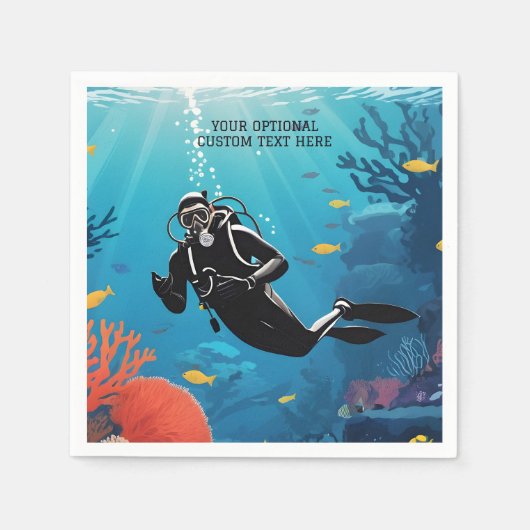 Custom Text Scuba Diver Servet (Voorkant)