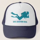 Custom Text Scuba Diver Trucker Pet (Voorkant)