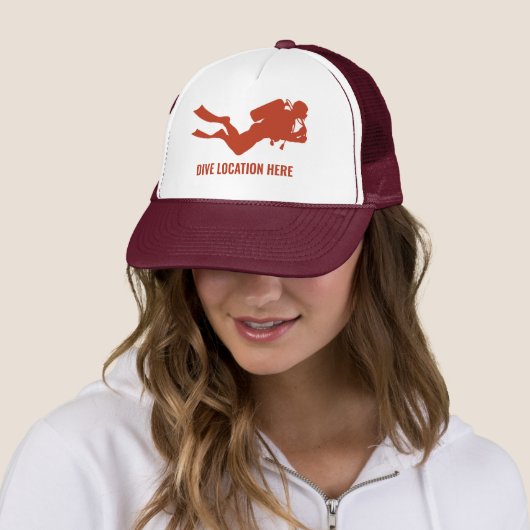 Custom Text Scuba Diver Trucker Pet (In situ)