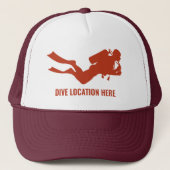 Custom Text Scuba Diver Trucker Pet (Voorkant)