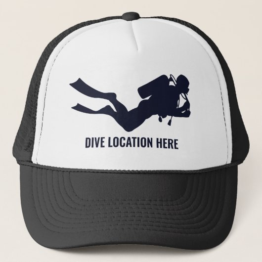 Custom Text Scuba Diver Trucker Pet (Voorkant)