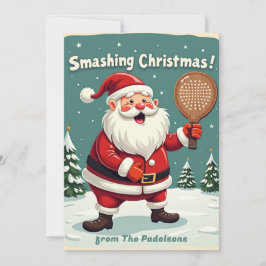 🎾🎄Custom text,  Serve & Celebrate Feestdagenkaart