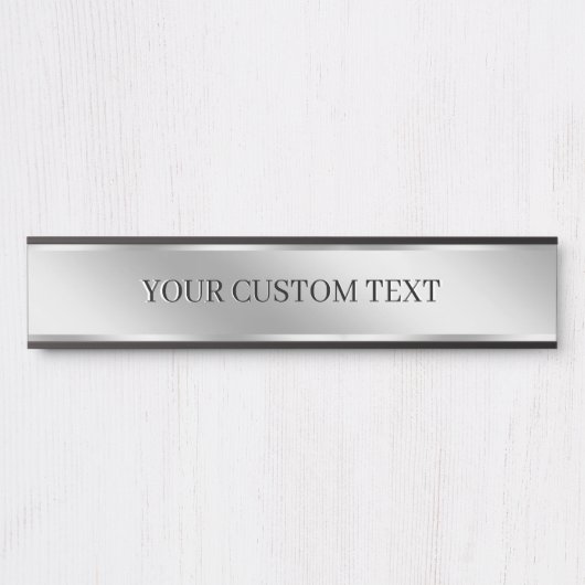 Custom Text Silver Create Your Own Elegant Modern Deurbordje (Voorkant)