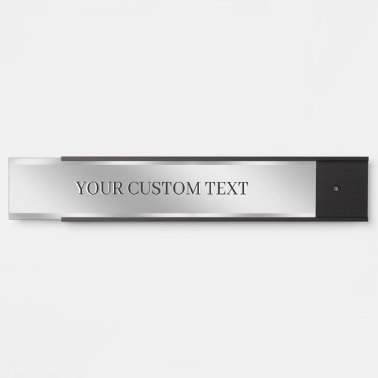 Custom Text Silver Create Your Own Elegant Modern Deurbordje (Voorkant)