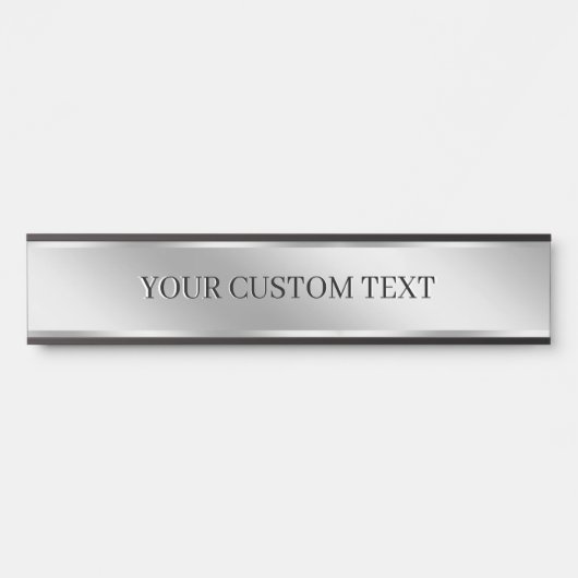 Custom Text Silver Create Your Own Elegant Modern Deurbordje (Voorkant)