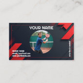 🎾Custom text,  Smash & Serve Custom Padel Coach Visitekaartje (Achterkant)