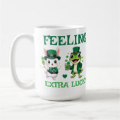 Custom Text St. Patrick's Day Frog and Bunny Koffiemok (Links)