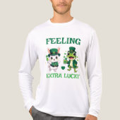 Custom Text St. Patrick's Day Frog and Bunny Tri-Blend Shirt (Voorkant volledig)