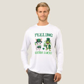Custom Text St. Patrick's Day Frog and Bunny Tri-Blend Shirt (Voorkant)