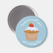 Custom Text Strawberry Bun Cute Magneet (Voorkant / Achterkant)