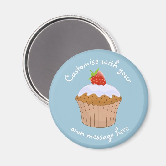 Custom Text Strawberry Bun Cute Magneet (Voorkant / Achterkant)