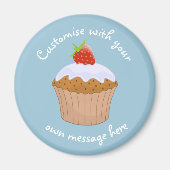 Custom Text Strawberry Bun Cute Magneet (Voorkant)