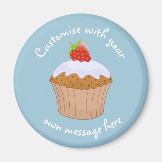 Custom Text Strawberry Bun Cute Magneet (Voorkant)