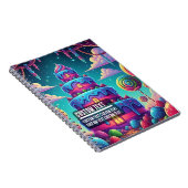 Custom Text Sweet Dream Cake Fantasy Landscape Notitieboek (Rechterzijde)
