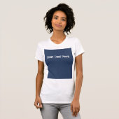 Custom Text T-Shirt met Faux Blue Jeans Design (Voorkant volledig)