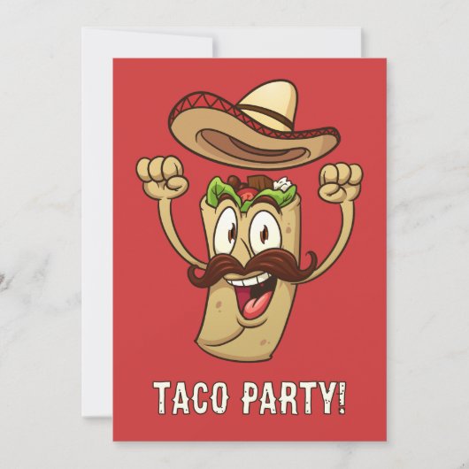Custom Text Taco Party Kaart (Voorkant)