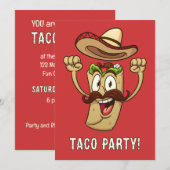 Custom Text Taco Party Kaart (Voorkant / Achterkant)