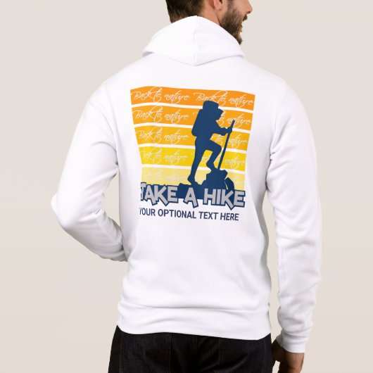 Custom Text Take a Hike Hoodie (Achterkant)