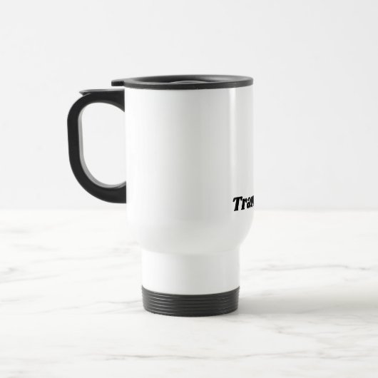 Custom Text Travel Mug in Clean White Finish Reisbeker (Links)