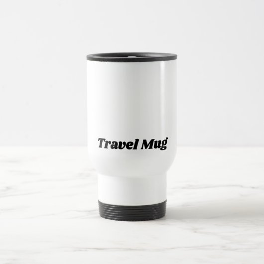 Custom Text Travel Mug in Clean White Finish Reisbeker (Center)