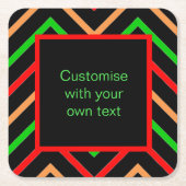 Custom Text Trendy Chevron Kartonnen Onderzetters (Voorkant)
