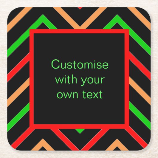 Custom Text Trendy Chevron Kartonnen Onderzetters (Voorkant)
