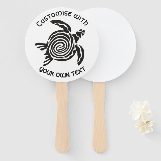 Custom Text Tribal Turtle Design Handwaaier (Voorkant en achterkant)