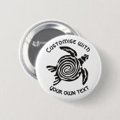 Custom Text Tribal Turtle Design Ronde Button 5,7 Cm (Voorkant /achterkant)
