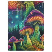 Custom Text Trippy Mushroom Forest Fantasy Art Klembord (Achterkant)