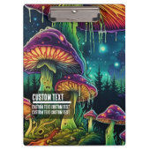 Custom Text Trippy Mushroom Forest Fantasy Art Klembord (Voorkant)