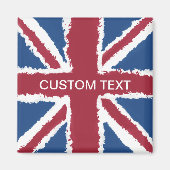 Custom Text Union Jack Flag Art van Heva Weva Magneet (Voorkant)