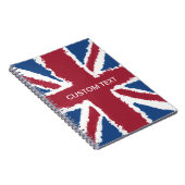 Custom Text Union Jack Flag Art van Heva Weva Notitieboek (Rechterzijde)