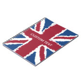Custom Text Union Jack Flag Art van Heva Weva Notitieboek (Linkerzijde)