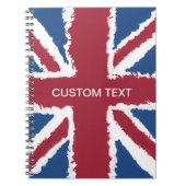 Custom Text Union Jack Flag Art van Heva Weva Notitieboek (Voorkant)