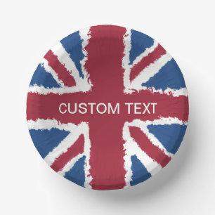 Custom Text Union Jack Flag Art van Heva Weva Papieren Kommen