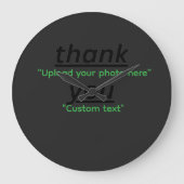 Custom Text & Upload Your Photo Personalized Grote Klok (Voorkant)